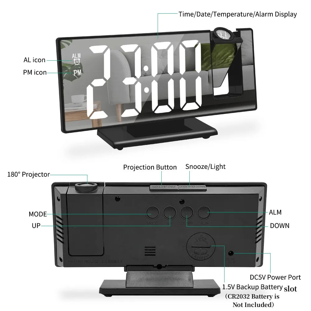 Wake Up Smarter with This LED Projection Alarm Clock