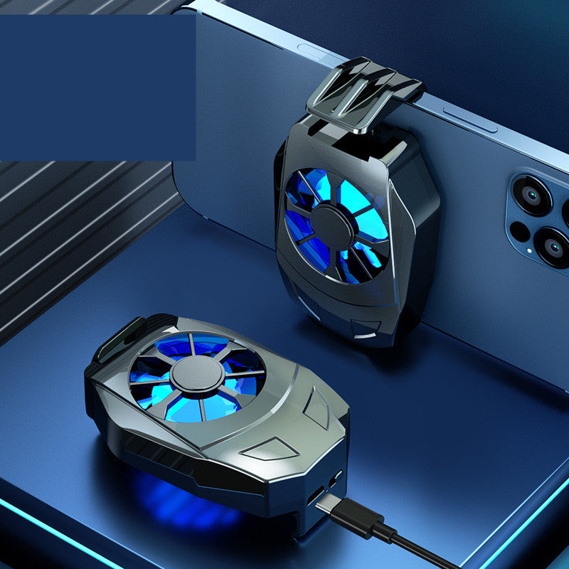 Two cooling fans attached to a smartphone